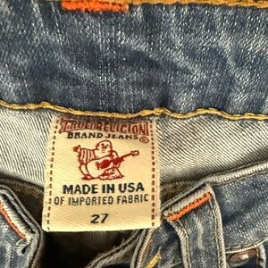 True Religion Men's Denim Jeans with Orange Stitching